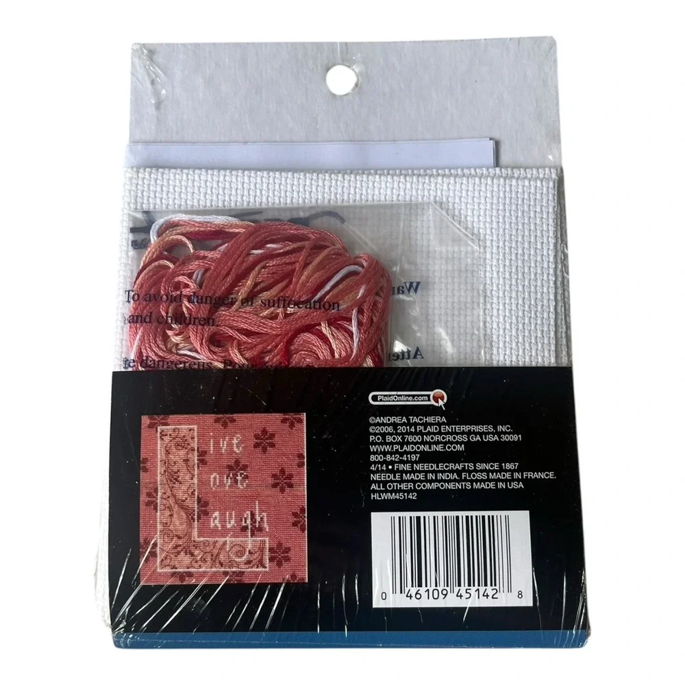 Bucilla Plaid Live Love Laugh Counted Cross Stitch Kit  6